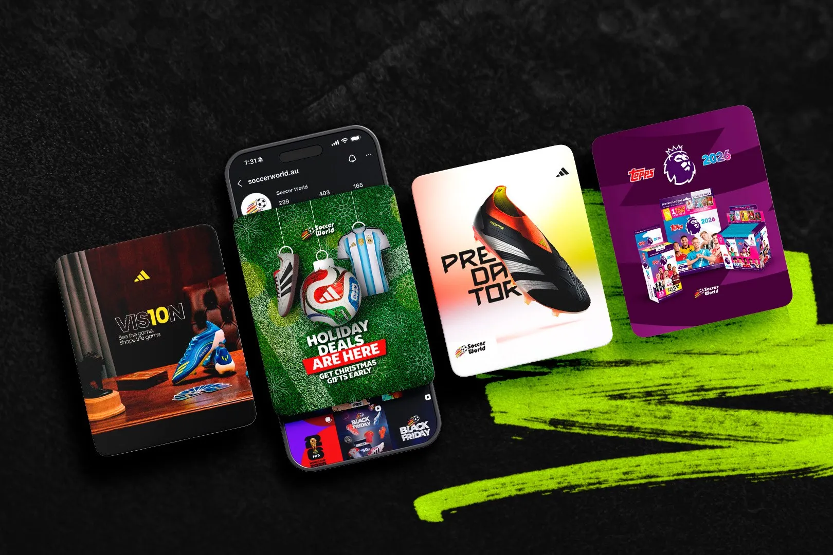 Publicaciones para redes sociales de Soccer World