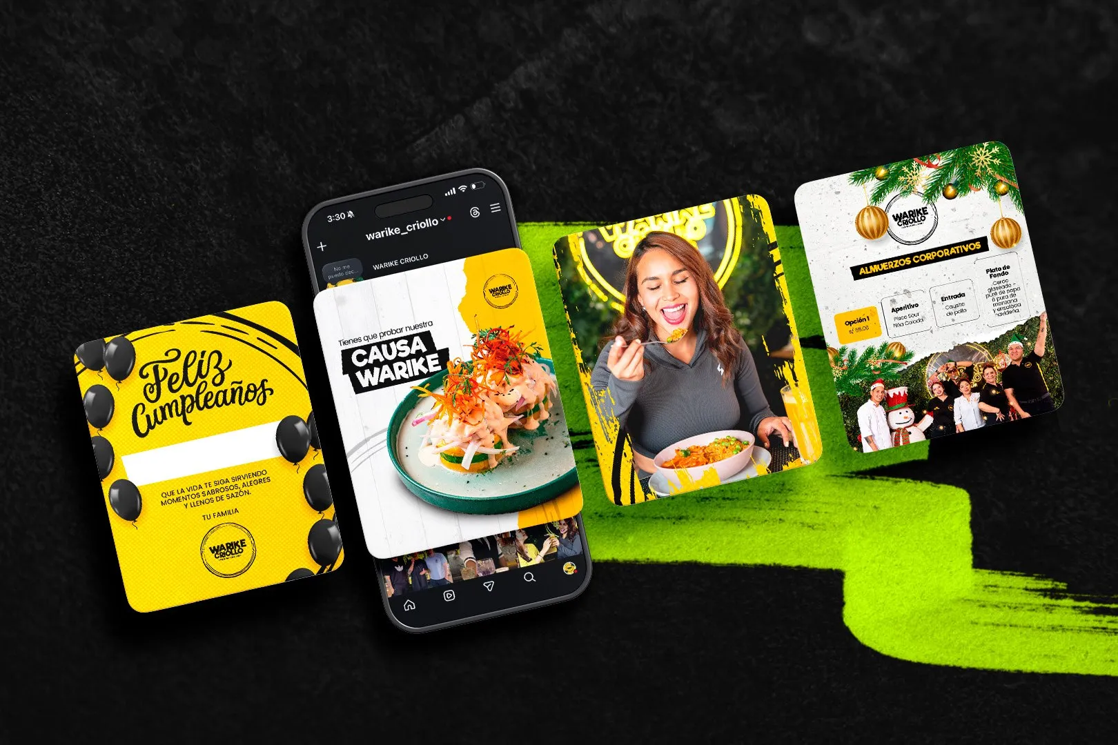 Publicaciones para redes sociales de Warike Criollo